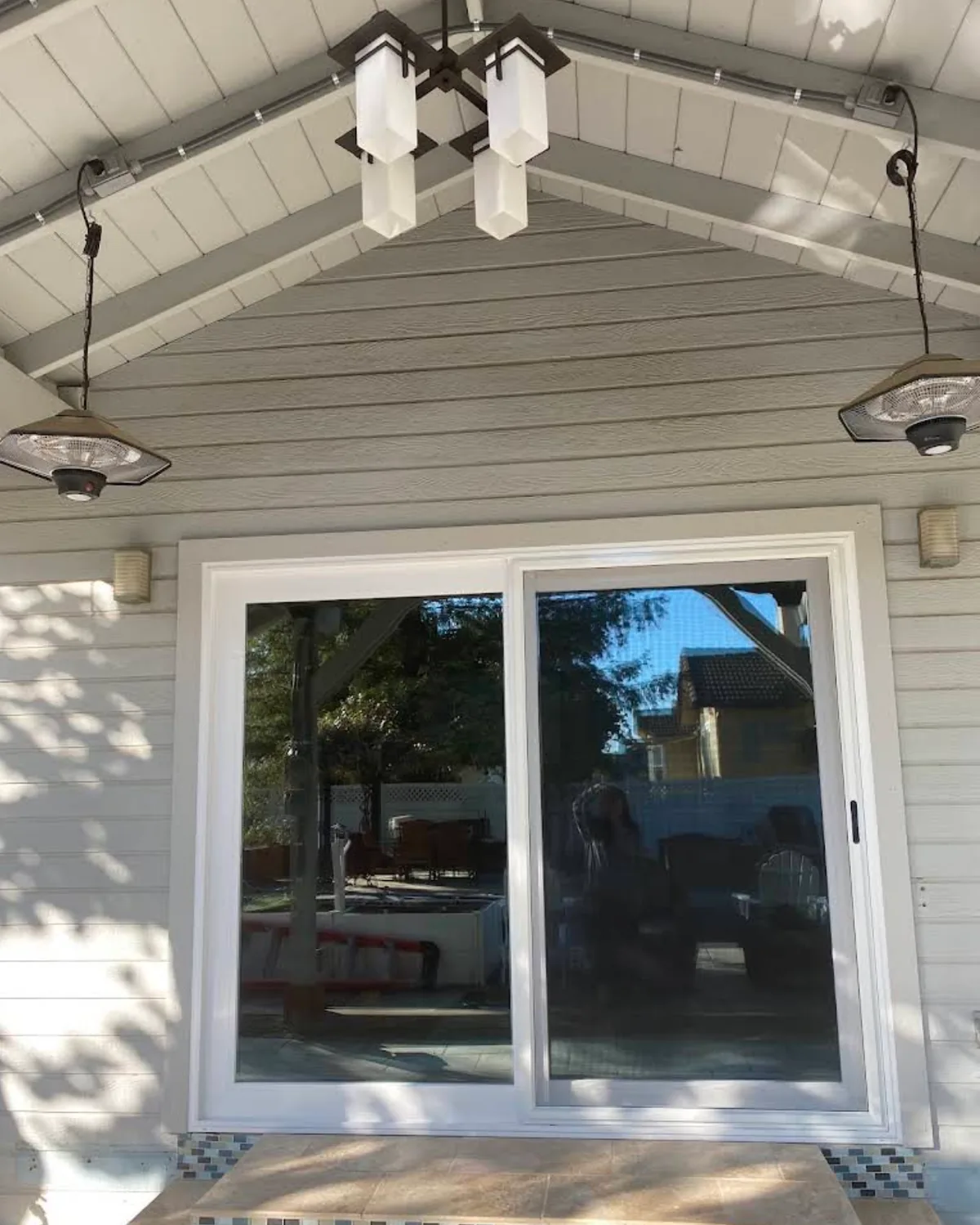 Sliding glass patio door installed at a home